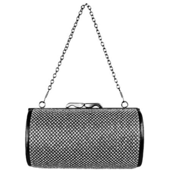 Olivia Miller | NWT Reagan Rhinestone Cylinder Bag Clutch + 2 Chain Straps - Picture 10 of 17